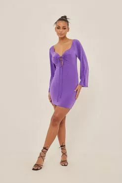 NA-KD Party Balloon Sleeve Neck Detail Dress -Party Dresses Sales nakd 1017 001541 03687465