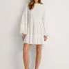 NA-KD Boho Anglaise Balloon Sleeve Frill Dress