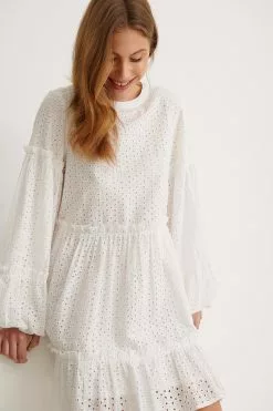 NA-KD Boho Anglaise Balloon Sleeve Frill Dress -Party Dresses Sales nakd anglaise balloon sleeve frill dress 1014 000872 0001 04g r