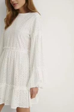 NA-KD Boho Anglaise Balloon Sleeve Frill Dress -Party Dresses Sales nakd anglaise balloon sleeve frill dress 1014 000872 0001 05g r