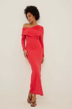 NA-KD Party Asymmetric Shoulder Maxi Dress