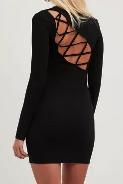 NA-KD Trend Back Detail Lacing Mini Dress
