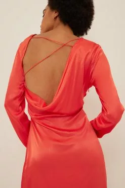 NA-KD Party Back Detail Mini Satin Dress -Party Dresses Sales nakd back detail mini satin dress 1017 001111 0256 2246