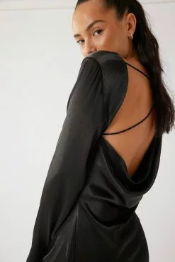 NA-KD Party Back Detail Mini Satin Dress