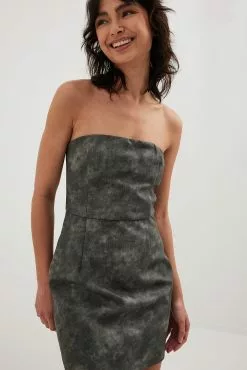 NA-KD Party Bandeau Matte Pu Mini Dress