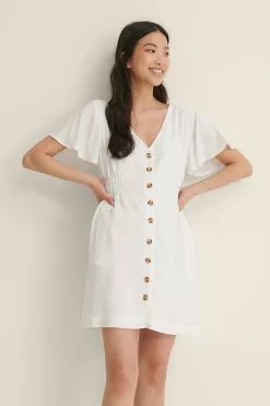 NA-KD Buttoned Mini Dress