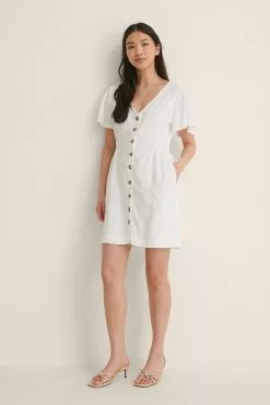 NA-KD Buttoned Mini Dress -Party Dresses Sales nakd buttoned mini dress 1100 004476 0001 03c