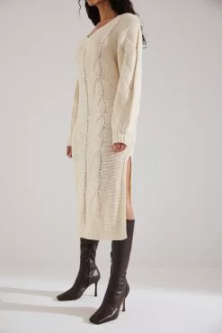 Rianne Meijer X Na-kd Cable Knit Midi Dress -Party Dresses Sales nakd cable knit midi dress 1711 000109 4070 59572