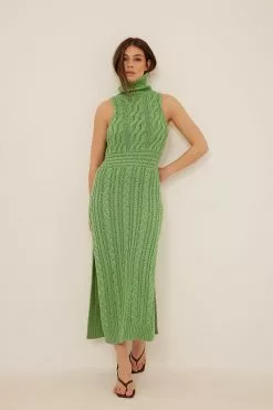 NA-KD Cable Knitted Long High Neck Dress -Party Dresses Sales nakd cable knitted long high neck dress 1100 005071 0010 29983