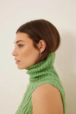 NA-KD Cable Knitted Long High Neck Dress -Party Dresses Sales nakd cable knitted long high neck dress 1100 005071 0010 30003