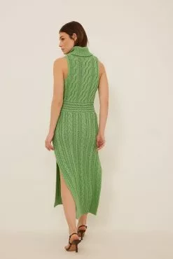 NA-KD Cable Knitted Long High Neck Dress -Party Dresses Sales nakd cable knitted long high neck dress 1100 005071 0010 30052 1