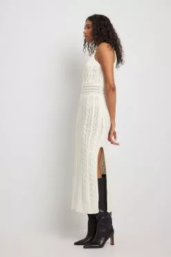 NA-KD Cable Knitted Long High Neck Dress -Party Dresses Sales nakd cable knitted long high neck dress 1100 005071 0260 8364