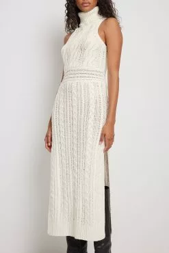 NA-KD Cable Knitted Long High Neck Dress