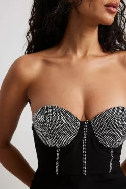 NA-KD Party Chest Embellishment Mini Dress -Party Dresses Sales nakd chest embellishment mini dress 1017 001940 0002 0390