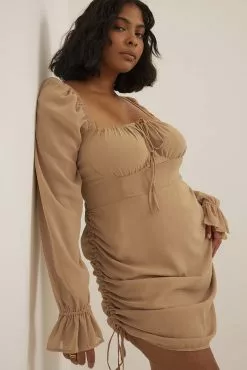 NA-KD Party Chiffon Drawstring Mini Dress