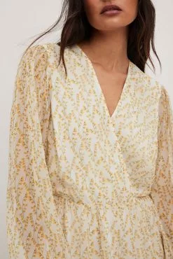 NA-KD Chiffon Overlap Puff Sleeve Mini Dress -Party Dresses Sales nakd chiffon overlap puff sleeve mini dress 1100 006990 7788 33456