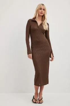 NA-KD Collar Detail Midi Dress -Party Dresses Sales nakd collar detail midi dress 1100 007025 0017 30847