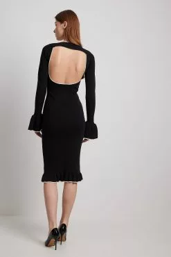 Sofi Fahrman X NA-KD Contrast Detail Open Back Knitted Dress -Party Dresses Sales nakd contrast detail open back knitted dress 1781 000008 0002 36280