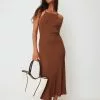 Femmeblk X NA-KD Cross Back Rib Knitted Dress