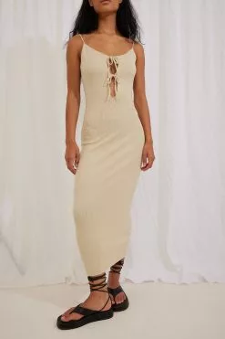 Belen Hostalet X NA-KD Cut Out Detail Knitted Midi Dress -Party Dresses Sales nakd cut out detail knitted midi dress 1767 000038 0005 02