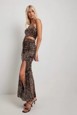 NA-KD Party Cut Out Detail Maxi Sequin Dress
