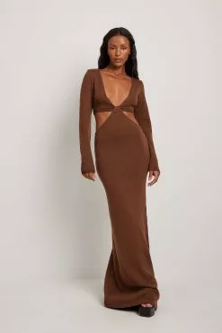 NA-KD Trend Cut Out Knitted Maxi Dress -Party Dresses Sales nakd cut out knitted maxi dress 1018 009194 0017 1471 copy 1