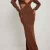 NA-KD Trend Cut Out Knitted Maxi Dress