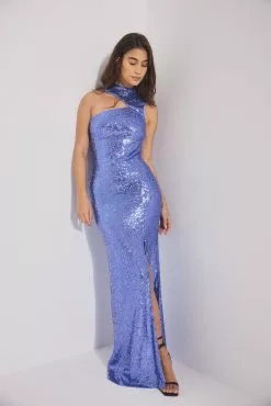 Mimi A.R X NA-KD Cut Out Sequin Maxi Dress