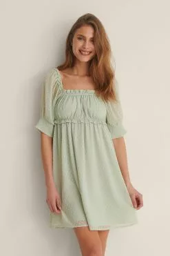 NA-KD Boho Dobby Mini Dress