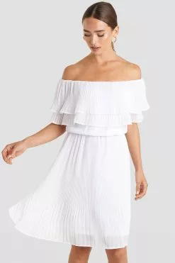 NA-KD Double Tier Off Shoulder Dress -Party Dresses Sales nakd double tier off shoulder dress 1018 003407 7748 01j