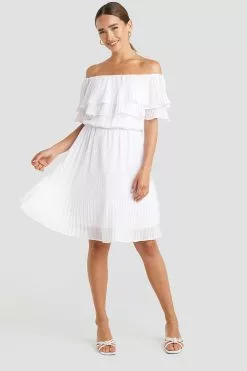 NA-KD Double Tier Off Shoulder Dress -Party Dresses Sales nakd double tier off shoulder dress 1018 003407 7748 03c