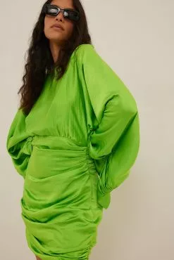 NA-KD Trend Draped Detail Satin Dress -Party Dresses Sales nakd draped detail satin dress 1736 000384 0010 0237