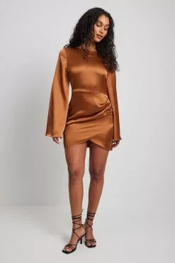 NA-KD Trend Draped Satin Dress -Party Dresses Sales nakd draped satin dress 1018 010133 0261 22938