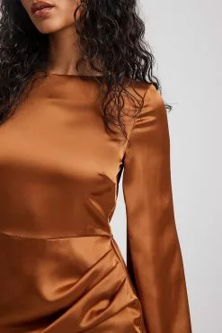 NA-KD Trend Draped Satin Dress -Party Dresses Sales nakd draped satin dress 1018 010133 0261 22964
