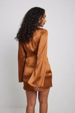 NA-KD Trend Draped Satin Dress -Party Dresses Sales nakd draped satin dress 1018 010133 0261 22973