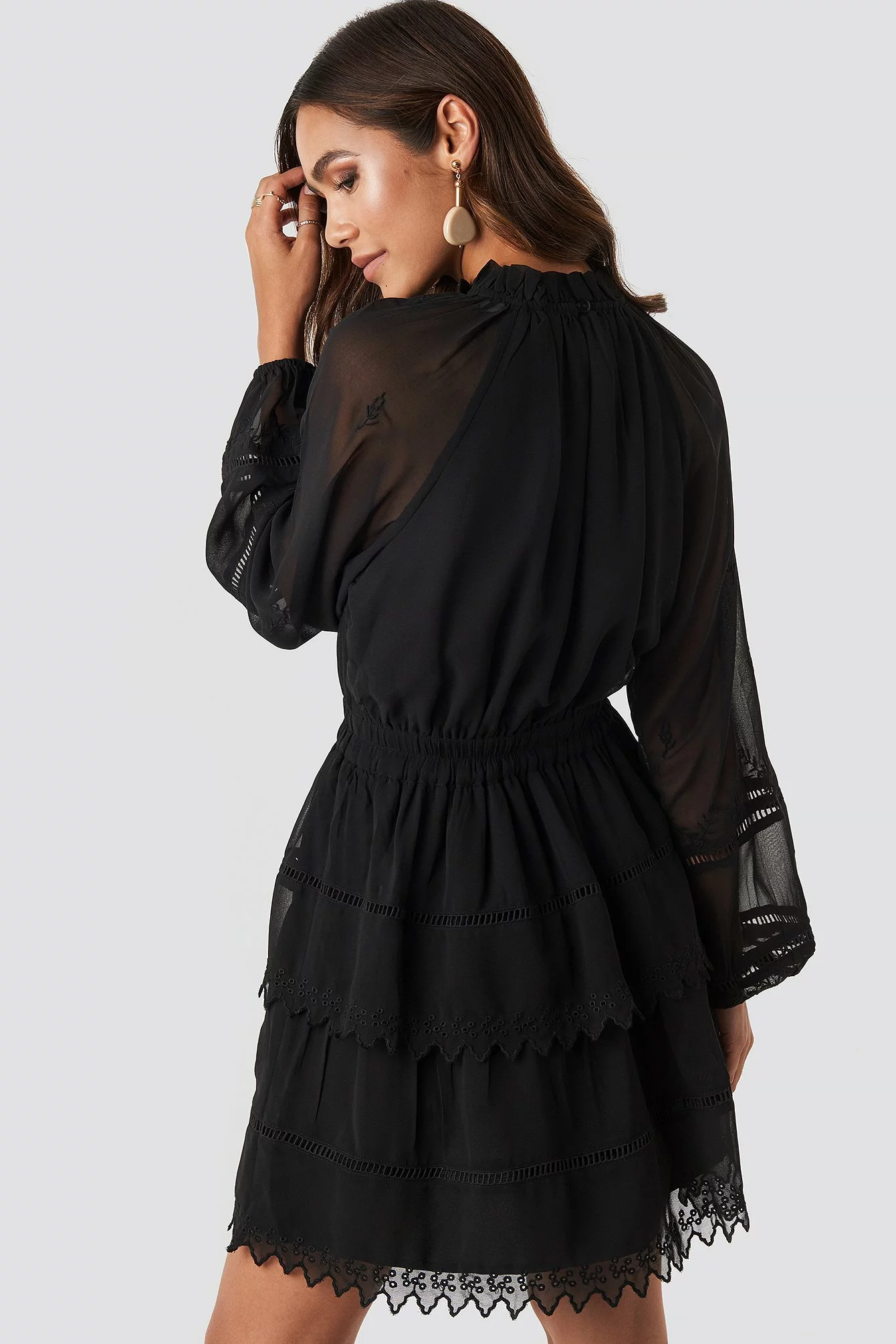 NA-KD Boho Embroidery Mini Dress 2 NA-KD Boho Embroidery Mini Dress - Image 2