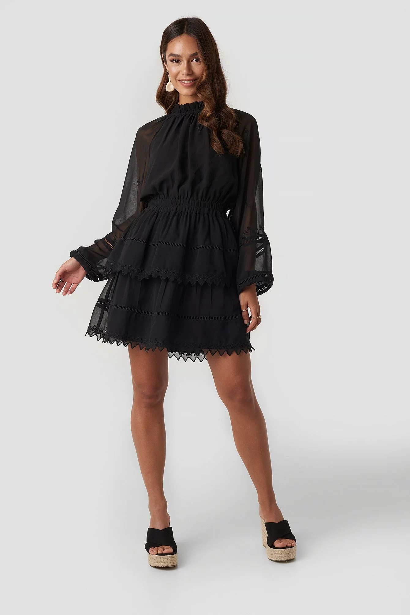 NA-KD Boho Embroidery Mini Dress 3 NA-KD Boho Embroidery Mini Dress - Image 3