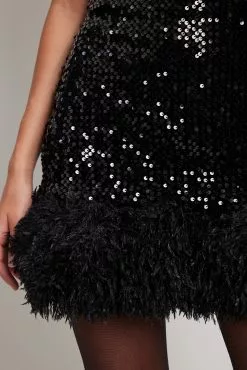 NA-KD Party Feather Sequin Mini Dress 10 NA-KD Party Feather Sequin Mini Dress -Party Dresses Sales nakd feather sequin mini dress 1017 001926 0002 0102