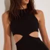 NA-KD Fine Knitted Cut Out Detail Mini Dress