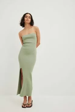 NA-KD Trend Fine Knitted High Slit Tube Dress