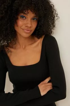 NA-KD Fine Knitted Square Neck Mini Dress -Party Dresses Sales nakd fine knitted square neck mini dress 1100 005969 0002 37527