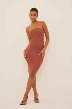 NA-KD Basic Fitted Midi Tube Dress -Party Dresses Sales nakd fitted midi tube dress 1100 006170 0594 50736