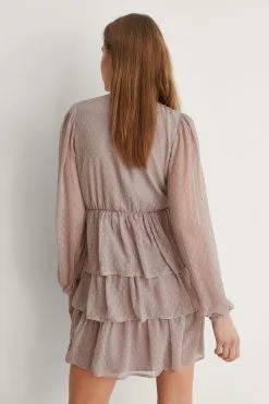 NA-KD Boho Flounce Dobby Mini Dress -Party Dresses Sales nakd flounce dobby mini dress 1014 001135 0368 02k