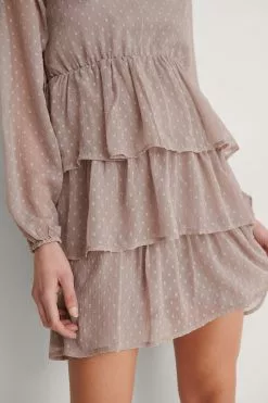 NA-KD Boho Flounce Dobby Mini Dress -Party Dresses Sales nakd flounce dobby mini dress 1014 001135 0368 05g