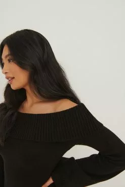 NA-KD Folded Off Shoulder Knitted Dress -Party Dresses Sales nakd folded off shoulder knitted dress 1100 005846 0002 4842