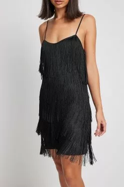 NA-KD Party Fringe Detail Mini Dress -Party Dresses Sales nakd fringe detail mini dress 1017 001519 0002 9777