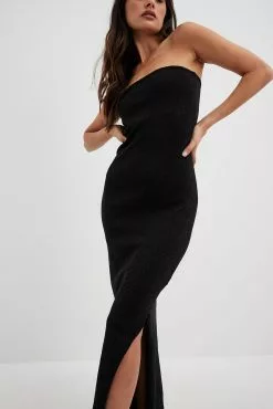 NA-KD Party Glitter Knitted Maxi Tube Dress