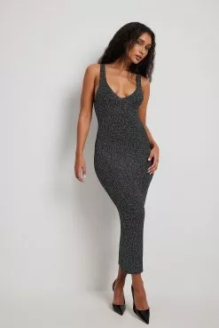 NA-KD Glitter Knitted Midi Dress -Party Dresses Sales nakd glitter knitted midi dress 1100 006844 0002 0749