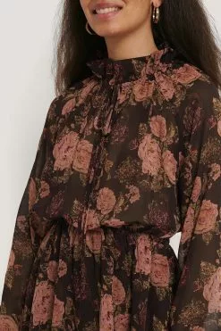 NA-KD Boho High Frill Neck Dress -Party Dresses Sales nakd high frill neck dress 1014 000156 8141 04g r2