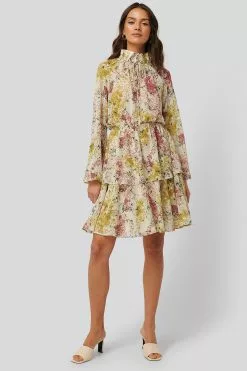 NA-KD Boho High Frill Neck Dress -Party Dresses Sales nakd high frill neck dress 1014 000156 8376 04c